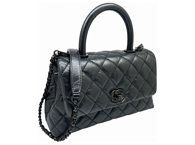 Borsa a tracolla Chanel Matelassé XS in pelle di vitello invecchiata Metallico - vista 2