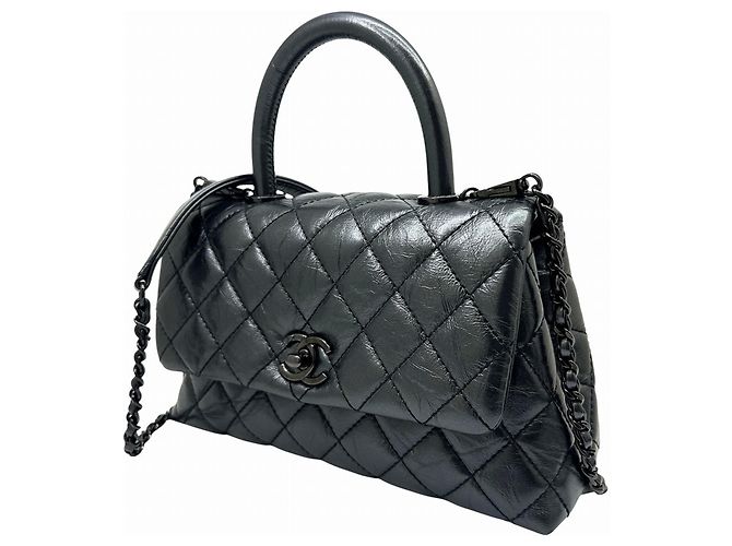Borsa a tracolla Chanel Matelassé XS in pelle di vitello invecchiata Metallico - vista 3