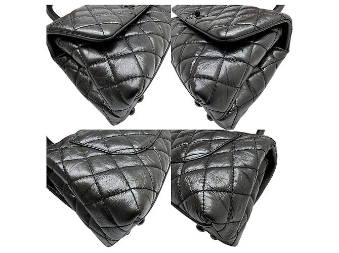 Borsa a tracolla Chanel Matelassé XS in pelle di vitello invecchiata Metallico - vista 7