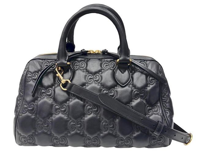 Borsa a mano Gucci GG Matelassé in pelle nera Nero - vista 2
