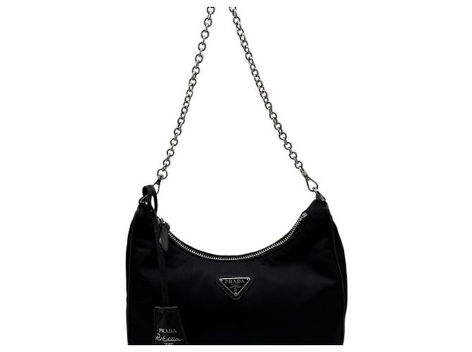 Borsa a tracolla in nylon Prada Re Edition 2005 Nero - vista 2