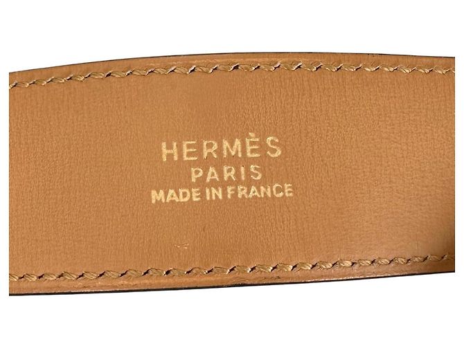 Pulsera Hermès Medor de cuero negro y marrón Castaño - vista 7