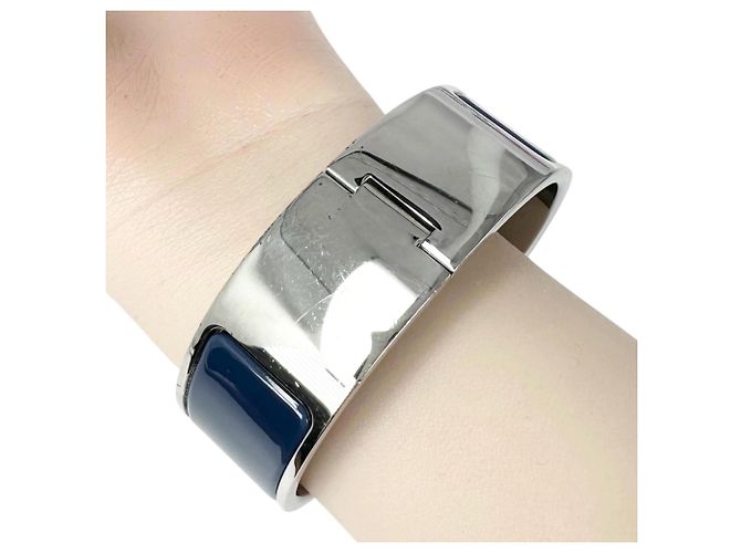 Hermès Pulsera Clic Clac H HERMES Plata Azul marino - vista 5