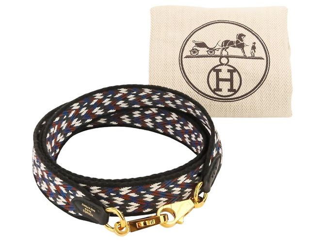 Hermès Tracolla Hermes Bandoulière Nero Bianco - vista 12