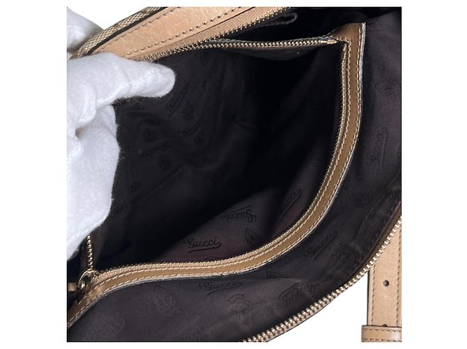 Borsa a Spalla Gucci Horsebit Tassel Sherry Line Beige - vista 12