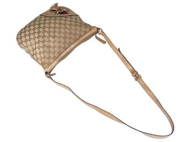 Borsa a Spalla Gucci Horsebit Tassel Sherry Line Beige - vista 5