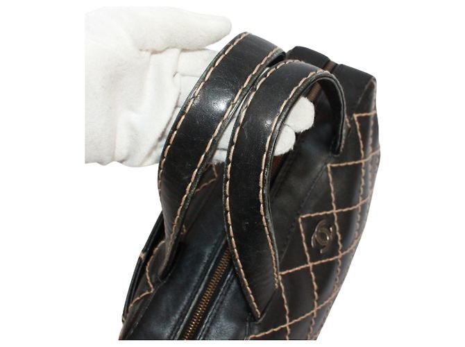 Borsa in pelle CHANEL Wild Stitch Nera Nero - vista 12
