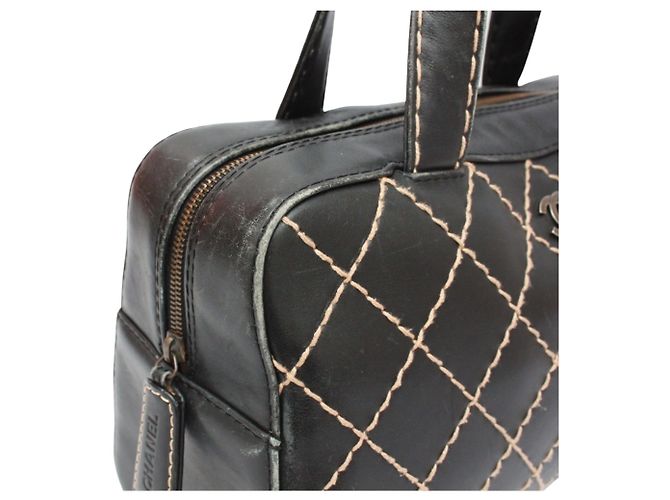 Borsa in pelle CHANEL Wild Stitch Nera Nero - vista 13