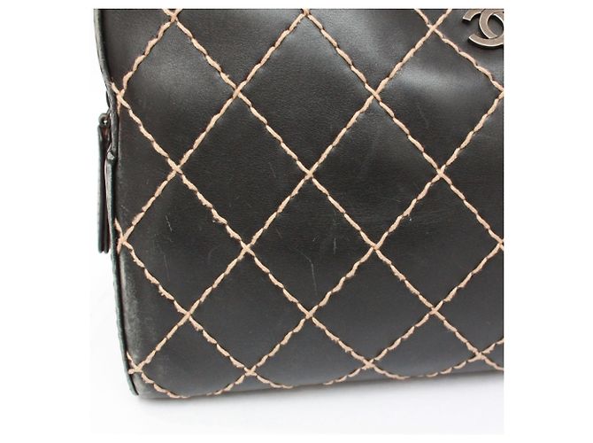 Borsa in pelle CHANEL Wild Stitch Nera Nero - vista 14