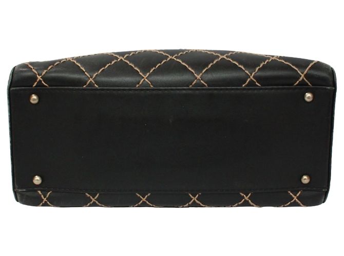 Borsa in pelle CHANEL Wild Stitch Nera Nero - vista 4