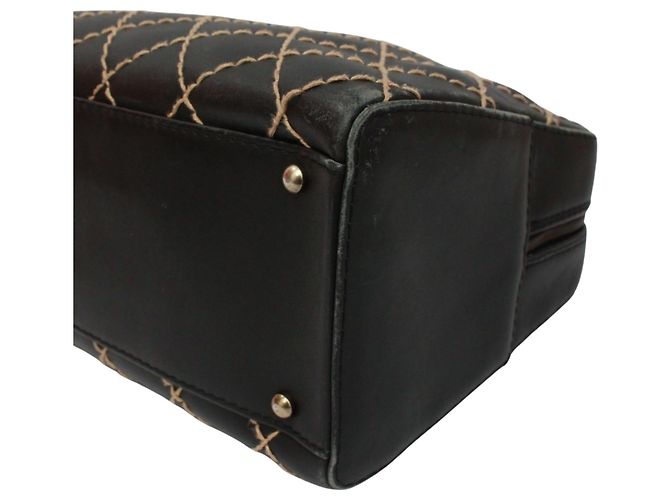 Borsa in pelle CHANEL Wild Stitch Nera Nero - vista 5