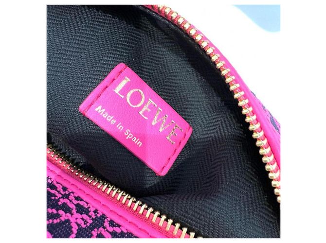 Borsa a tracolla Loewe Cubie Anagram Jacquard Nero Rosa - vista 5