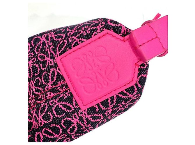 Borsa a tracolla Loewe Cubie Anagram Jacquard Nero Rosa - vista 6