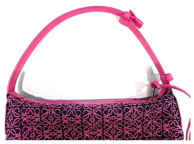 Borsa a tracolla Loewe Cubie Anagram Jacquard Nero Rosa - vista 8