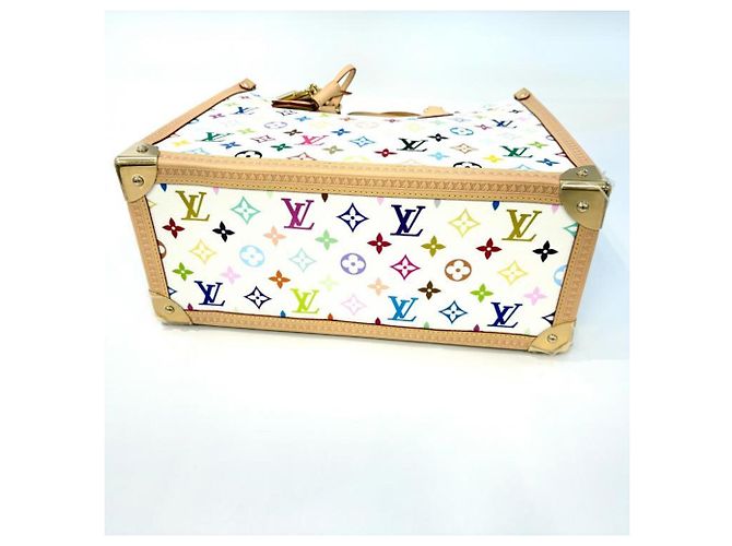 Borsa Tote Louis Vuitton Monogram Multicolor OnTheGo Trunk MM Bianco Multicolore Beige D'oro - vista 3