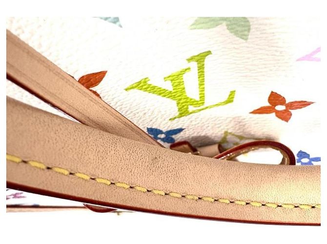 Borsa Tote Louis Vuitton Monogram Multicolor OnTheGo Trunk MM Bianco Multicolore Beige D'oro - vista 7