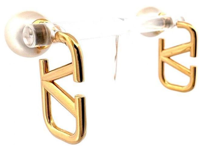 Orecchini pendenti Valentino Garavani V-logo Signature Gold D'oro - vista 3