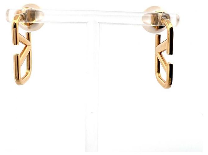 Orecchini pendenti Valentino Garavani V-logo Signature Gold D'oro - vista 4