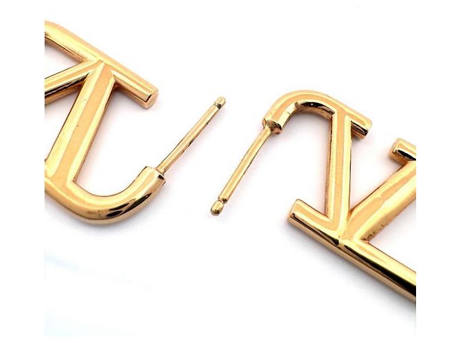 Orecchini pendenti Valentino Garavani V-logo Signature Gold D'oro - vista 7