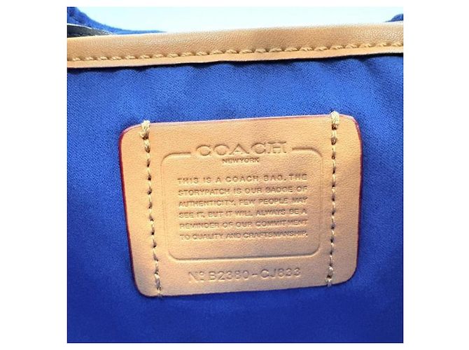 Zaino Coach Signature Denim Rear Marrone Blu D'oro - vista 5