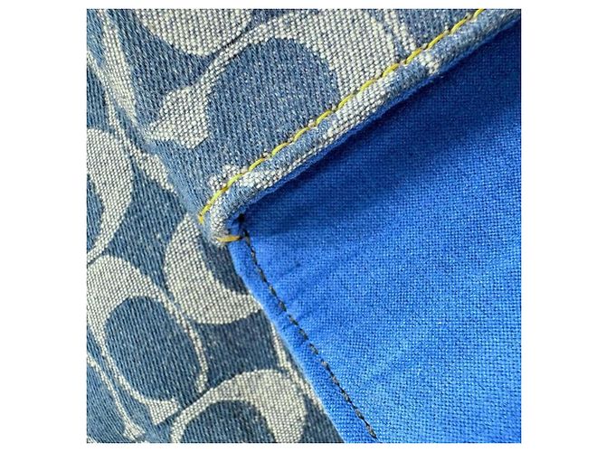Zaino Coach Signature Denim Rear Marrone Blu D'oro - vista 6