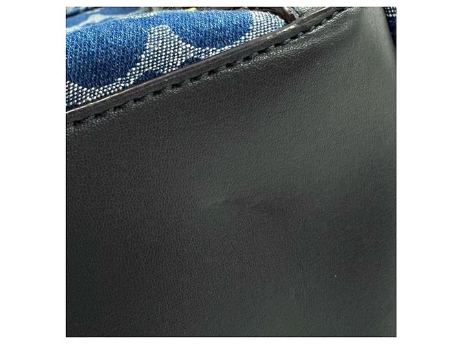Zaino Coach Signature Denim Rear Marrone Blu D'oro - vista 7