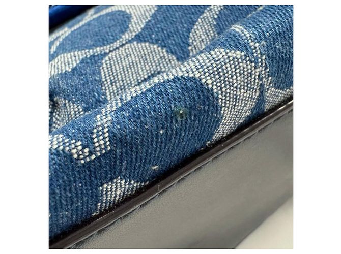 Zaino Coach Signature Denim Rear Marrone Blu D'oro - vista 8