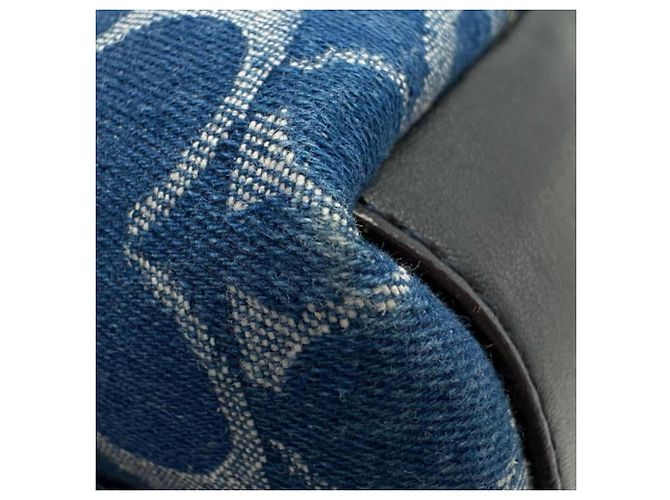 Zaino Coach Signature Denim Rear Marrone Blu D'oro - vista 9