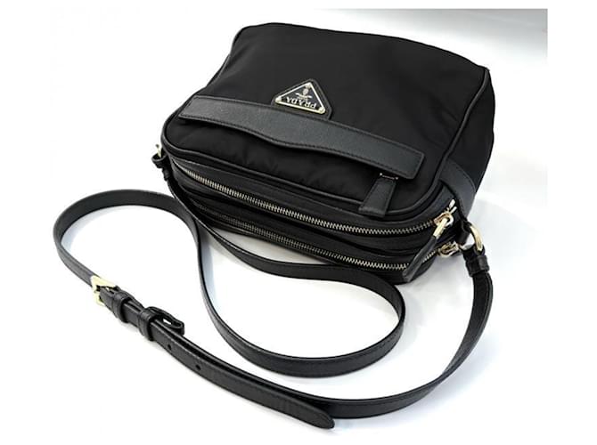 Saffiano Borsa a Spalla Prada 1BH218 Nero - vista 3