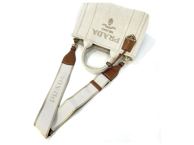 Borsa Prada Canapa Licamo Natural Brown Marrone - vista 3