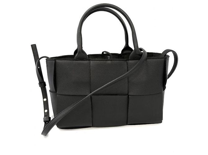 Borsa Tote Bottega Veneta Maxi Intrecciato Mini Arco Nero - vista 2