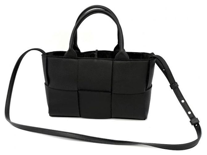 Borsa Tote Bottega Veneta Maxi Intrecciato Mini Arco Nero - vista 3