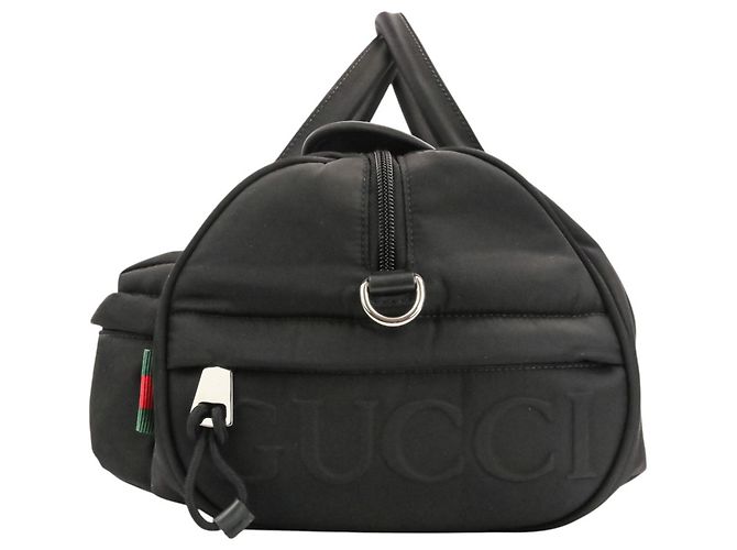 Borsa Boston 2-Way GUCCI Sherry Line Nylon Nero - vista 4