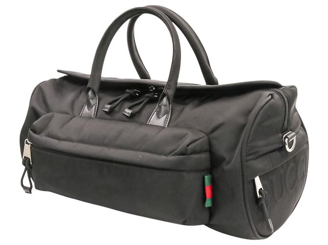 Borsa Boston 2-Way GUCCI Sherry Line Nylon Nero - vista 8