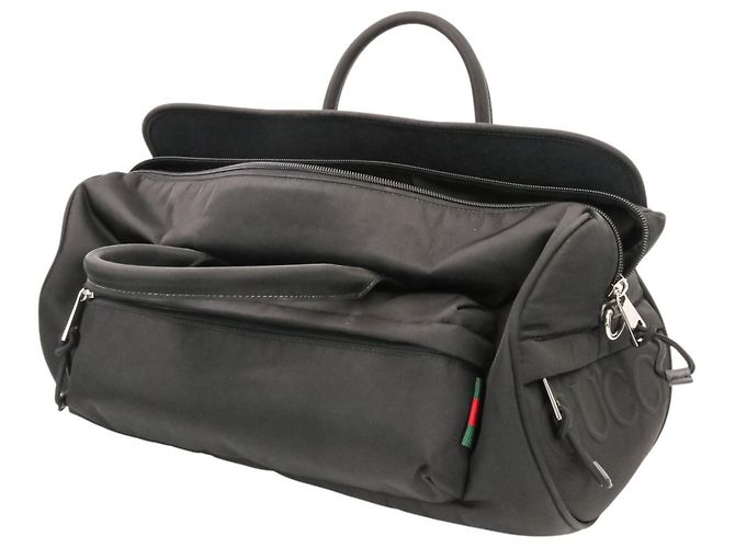 Borsa Boston 2-Way GUCCI Sherry Line Nylon Nero - vista 9