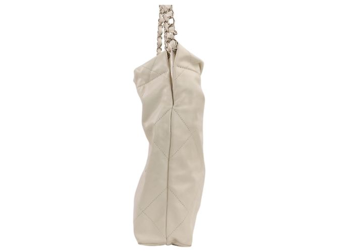 Borsa a tracolla Chanel 22 Chain Coco Mark in pelle Bianco - vista 4
