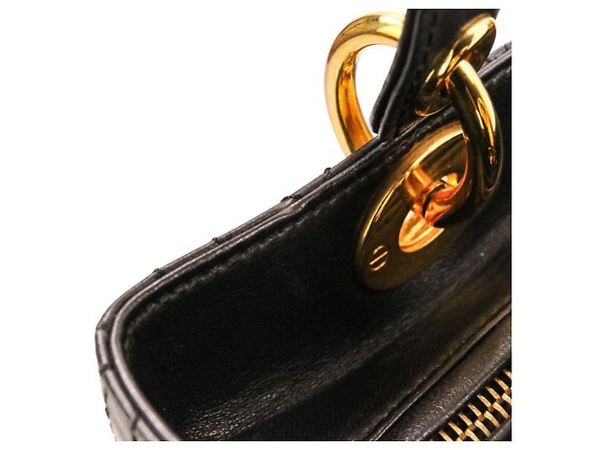 Borsa a mano Christian Dior Lady Cannage in pelle Nero - vista 12