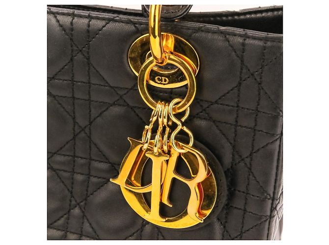 Borsa a mano Christian Dior Lady Cannage in pelle Nero - vista 13