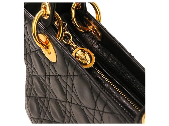 Borsa a mano Christian Dior Lady Cannage in pelle Nero - vista 15