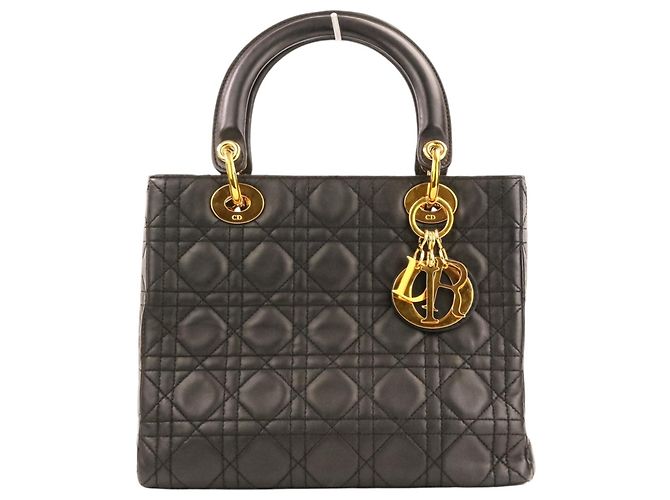 Borsa a mano Christian Dior Lady Cannage in pelle Nero - vista 2