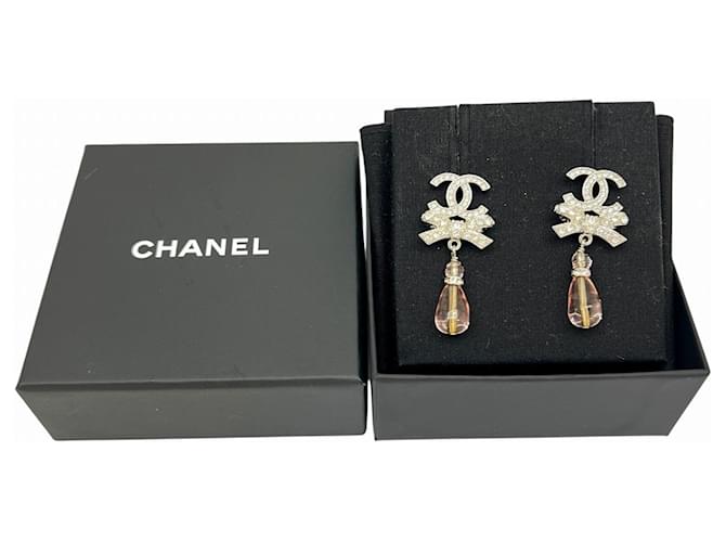 Orecchini Chanel CC Ribbon Argento Rosa - vista 11