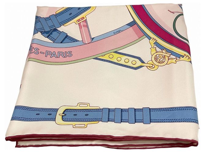 Hermès HERMES Carré 90 Wheel of Liberty Sciarpa in Seta Rosa - vista 2