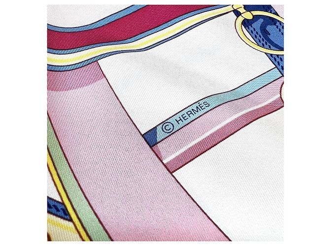 Hermès HERMES Carré 90 Wheel of Liberty Sciarpa in Seta Rosa - vista 4