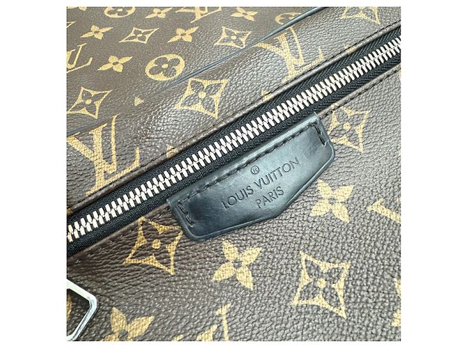 Zaino Louis Vuitton Josh M41530 Monogram Macassar Marrone Nero - vista 10