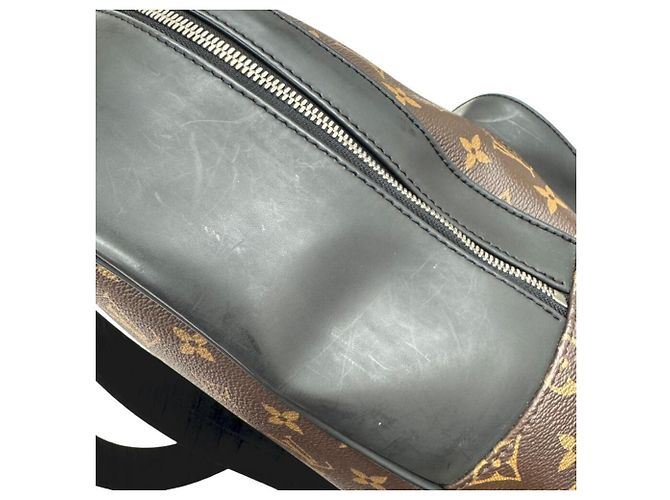 Zaino Louis Vuitton Josh M41530 Monogram Macassar Marrone Nero - vista 12