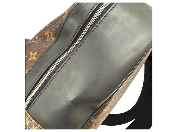 Zaino Louis Vuitton Josh M41530 Monogram Macassar Marrone Nero - vista 13