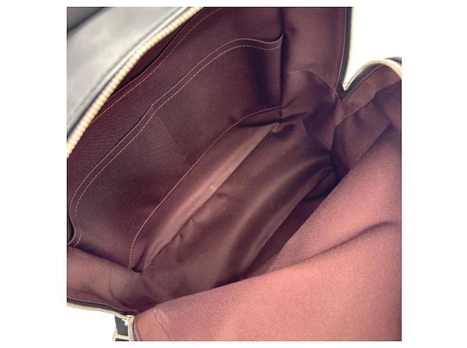 Zaino Louis Vuitton Josh M41530 Monogram Macassar Marrone Nero - vista 14