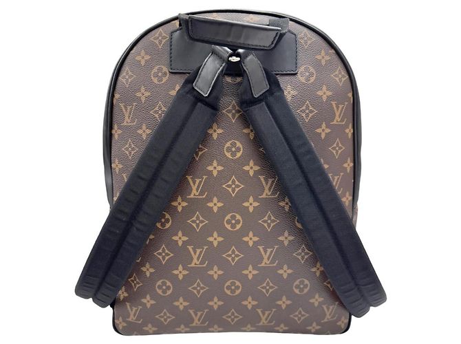 Zaino Louis Vuitton Josh M41530 Monogram Macassar Marrone Nero - vista 2