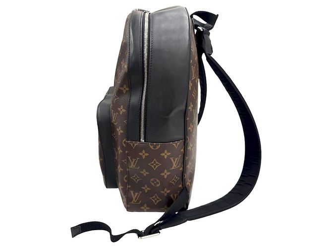 Zaino Louis Vuitton Josh M41530 Monogram Macassar Marrone Nero - vista 4
