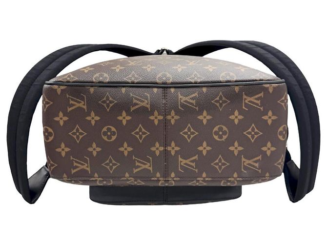 Zaino Louis Vuitton Josh M41530 Monogram Macassar Marrone Nero - vista 5